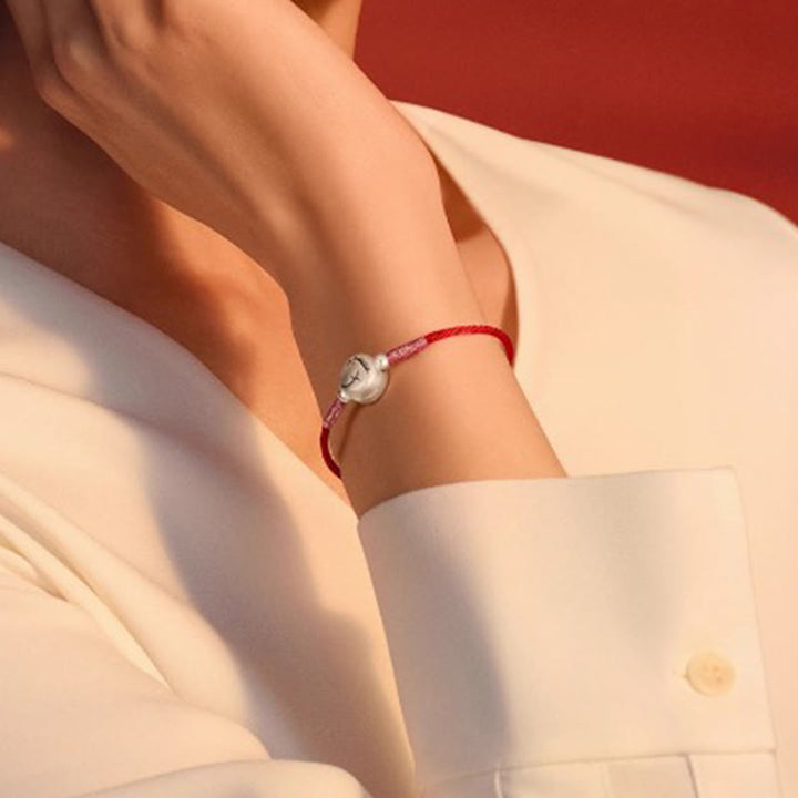 Bracelet porte-bonheur en argent sterling 999 et fil rouge, orné de Buddha Stones l'année du Cheval - image 4