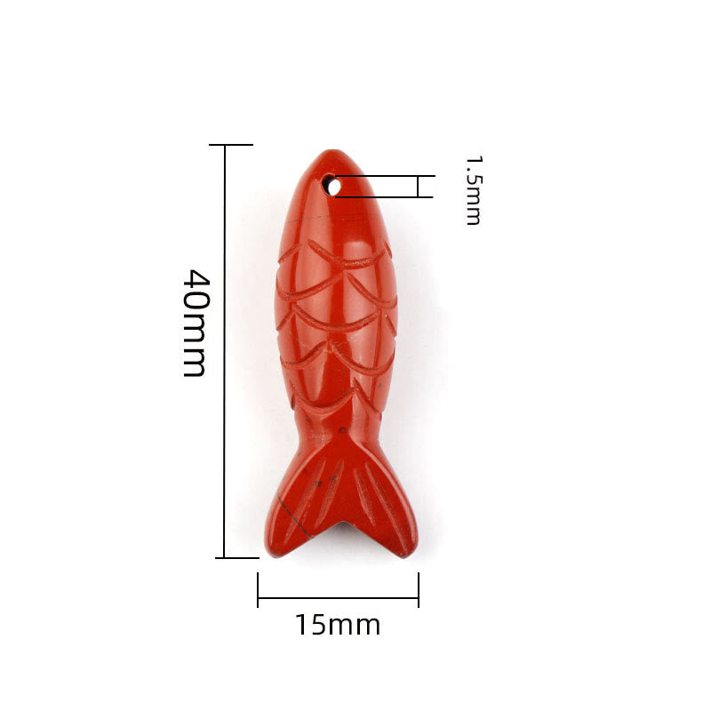 Collier pendentif en Buddha Stones sculptée en forme de carpe koï, cristal rose, agate indienne et améthyste, symbole de chaleur et de prospérité - image 26