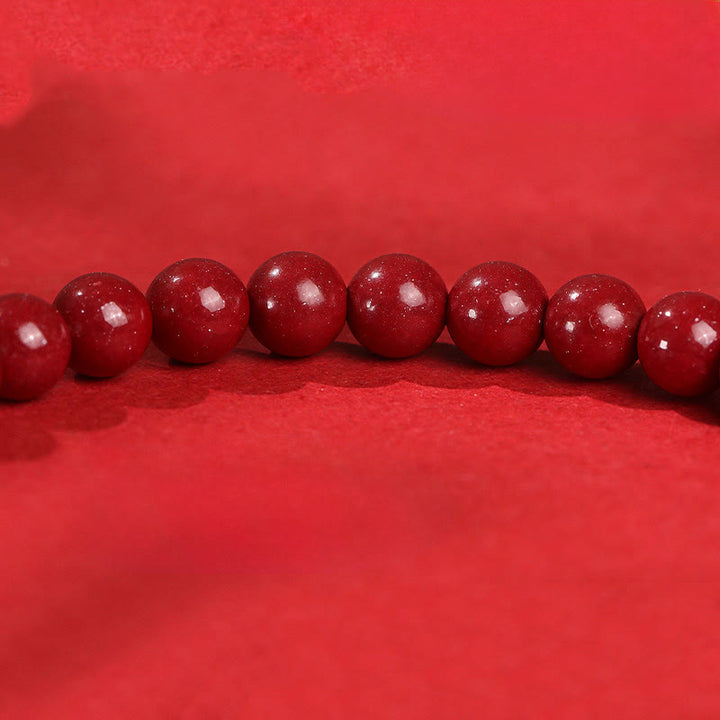 Bracelet en argent sterling 999 et cinabre, orné de Buddha Stones et symbole de l'année du Cheval, en agate rouge et cinabre, symbole de sérénité. - image 10