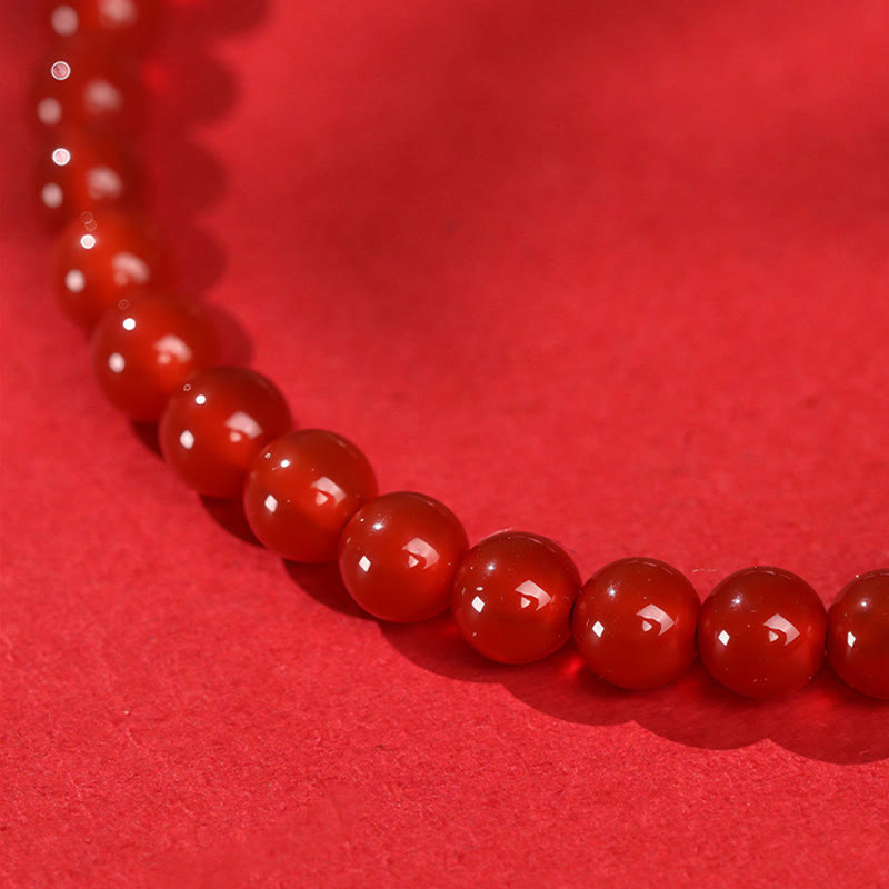 Bracelet en argent sterling 999 et cinabre, orné de Buddha Stones et symbole de l'année du Cheval, en agate rouge et cinabre, symbole de sérénité. - image 11