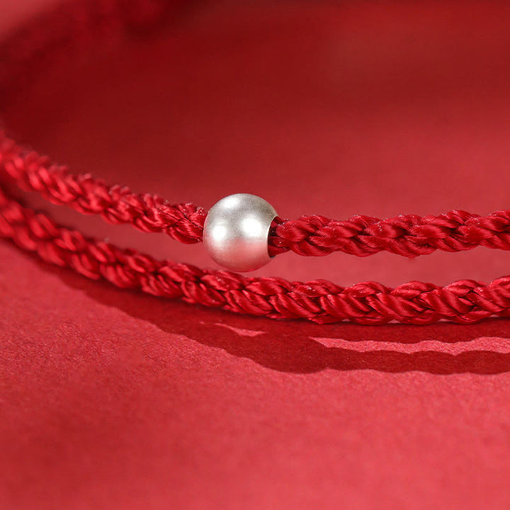 Bracelet de concentration en Buddha Stones, année du Cheval, cinabre, jade Hetian, argent sterling 999 et cordon rouge - image 15