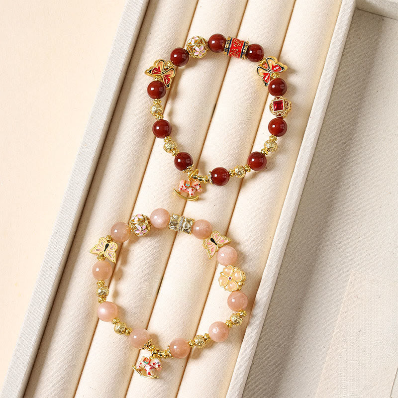 Bracelet de succès en agate rouge du Sud, pierre de soleil et tourmaline, orné de Buddha Stones l'année du Cheval. - image 16