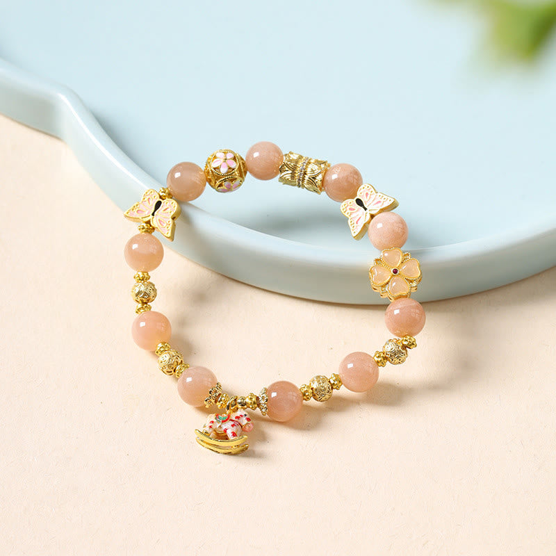 Bracelet de succès en agate rouge du Sud, pierre de soleil et tourmaline, orné de Buddha Stones l'année du Cheval. - image 9