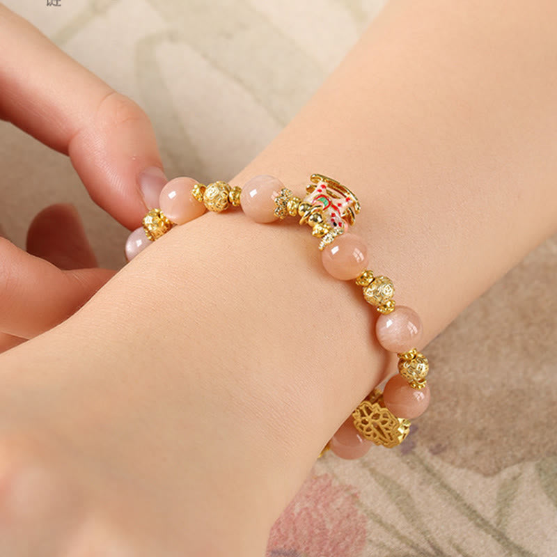 Bracelet de succès en agate rouge du Sud, pierre de soleil et tourmaline, orné de Buddha Stones l'année du Cheval. - image 11