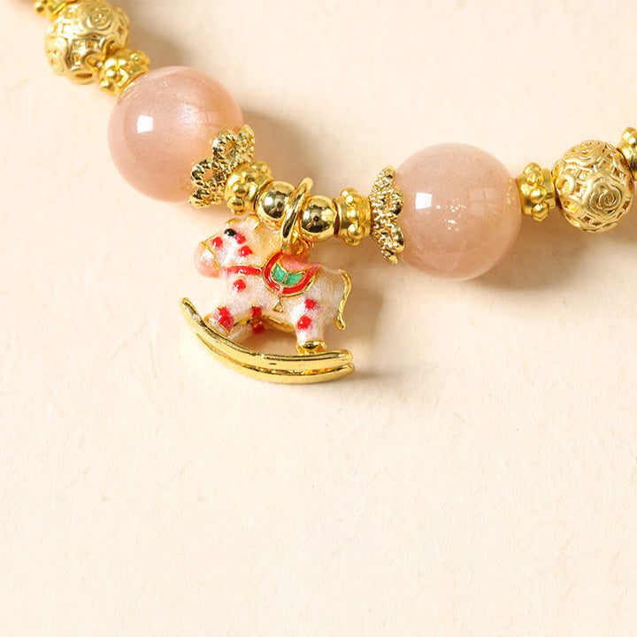 Bracelet de succès en agate rouge du Sud, pierre de soleil et tourmaline, orné de Buddha Stones l'année du Cheval. - image 13