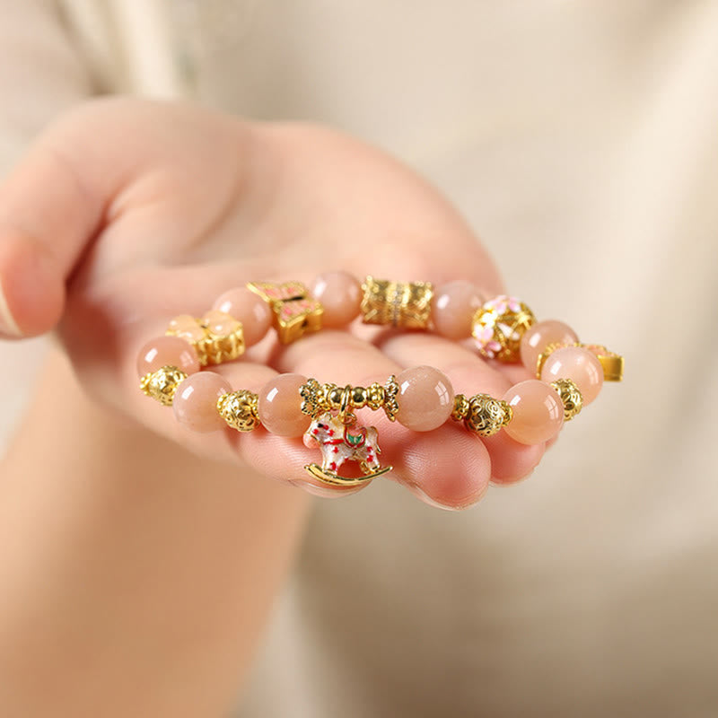 Bracelet de succès en agate rouge du Sud, pierre de soleil et tourmaline, orné de Buddha Stones l'année du Cheval. - image 10