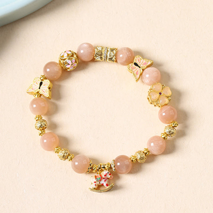 Bracelet de succès en agate rouge du Sud, pierre de soleil et tourmaline, orné de Buddha Stones l'année du Cheval. - image 8