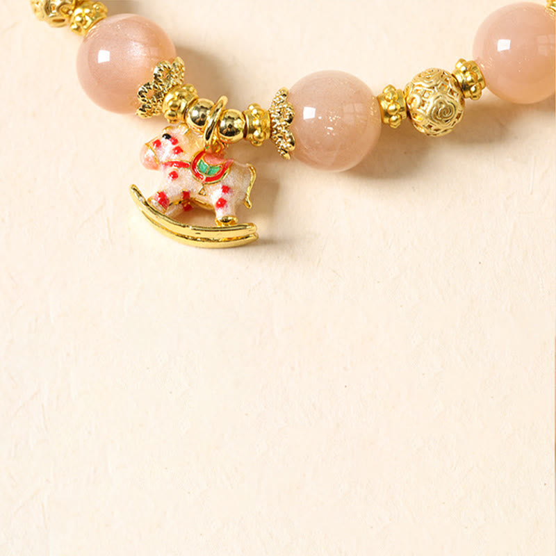 Bracelet de succès en agate rouge du Sud, pierre de soleil et tourmaline, orné de Buddha Stones l'année du Cheval. - image 14