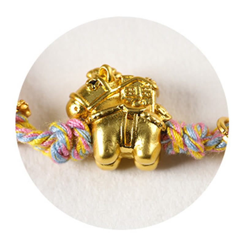Bracelet en cuivre tressé tibétain, symbole de richesse, orné de Buddha Stones l'année du Cheval - image 13