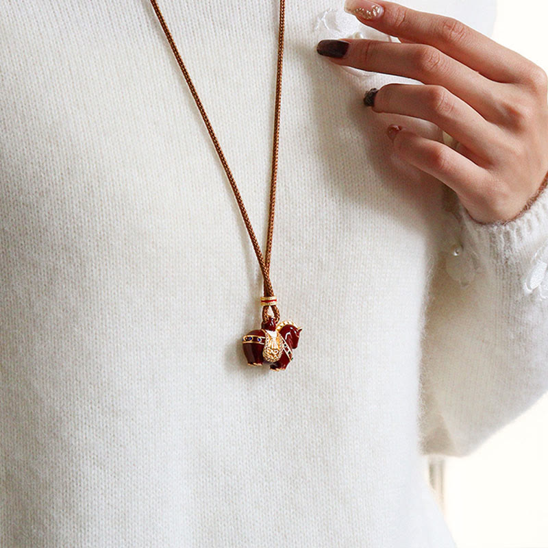 Pendentifs en cuivre Buddha Stones Année du Cheval pour collier d'équilibre - image 4