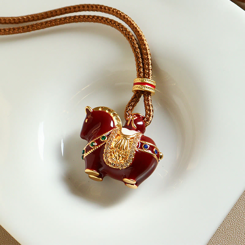 Pendentifs en cuivre Buddha Stones Année du Cheval pour collier d'équilibre - image 5