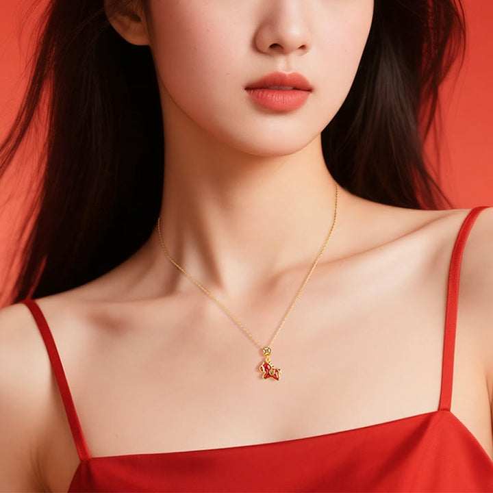 Pendentifs en argent sterling 925 et agate rouge, ornés d'une pièce de cuivre et de pierres de Buddha Stones de l'année du Cheval. - image 2