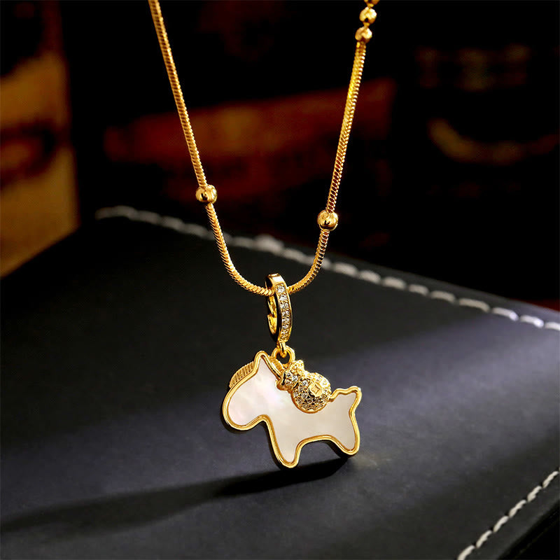 Pendentifs porte-bonheur en cuivre de l'année du Cheval , Buddha Stones - Cheval de cuivre - image 0