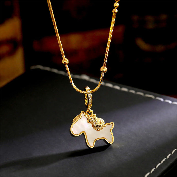 Pendentifs porte-bonheur en cuivre de l'année du Cheval , Buddha Stones - Cheval de cuivre - image 0