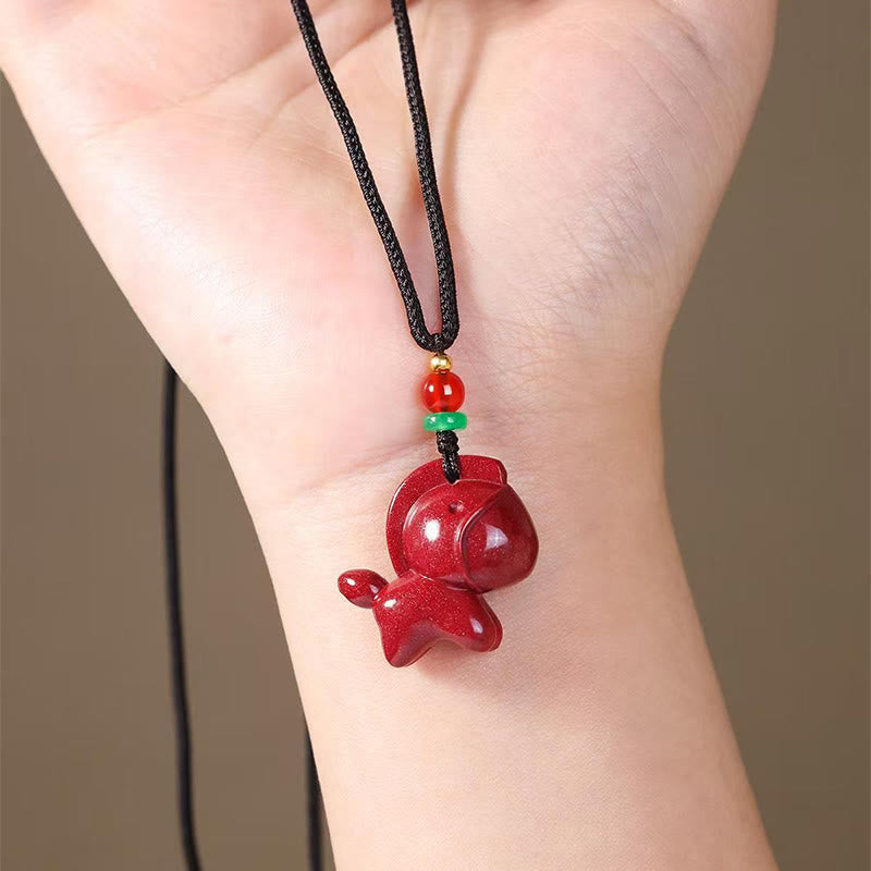 Pendentifs de collier en cinabre apaisant de l'année du Cheval , en Buddha Stones - image 2