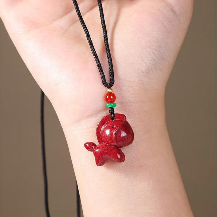 Pendentifs de collier en cinabre apaisant de l'année du Cheval , en Buddha Stones - image 2