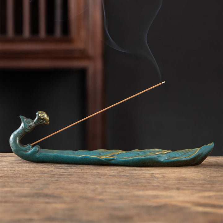 Brûleur d'encens porte-bonheur en forme de paon, Buddha Stones - image 4