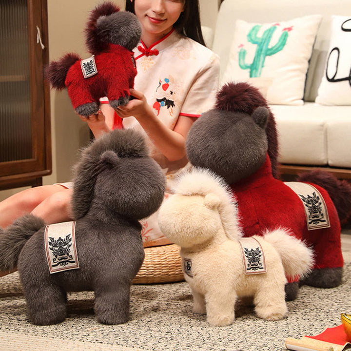 Tapis de selle brodé en forme de Buddha Stones, année du Cheval, peluche décorative pour la maison - image 13