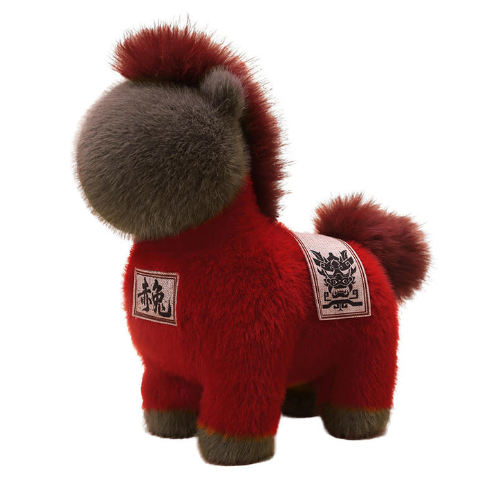 Tapis de selle brodé en forme de Buddha Stones, année du Cheval, peluche décorative pour la maison - image 3