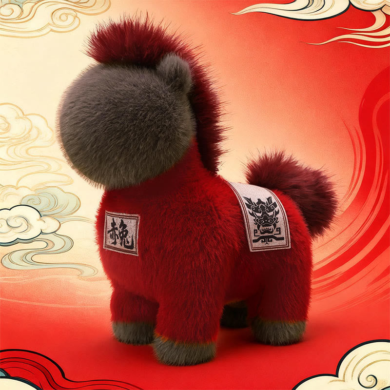 Tapis de selle brodé en forme de Buddha Stones, année du Cheval, peluche décorative pour la maison - image 2