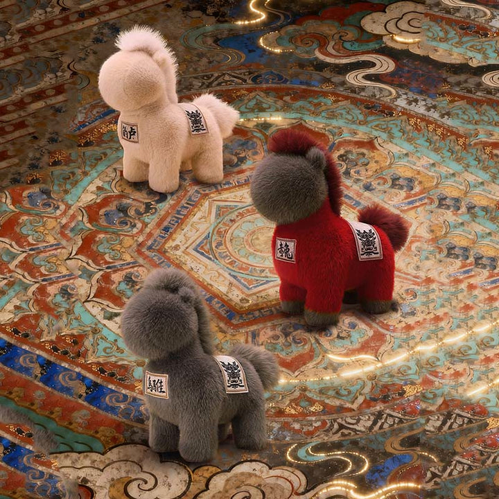 Tapis de selle brodé en forme de Buddha Stones, année du Cheval, peluche décorative pour la maison - image 15