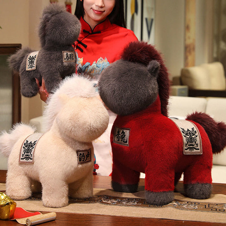 Tapis de selle brodé en forme de Buddha Stones, année du Cheval, peluche décorative pour la maison - image 12