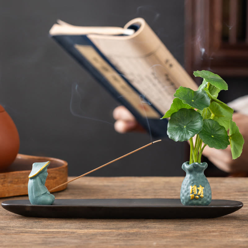 Brûleur d'encens décoratif pour la maison, Buddha Stones Pixiu, symbole de richesse - image 2