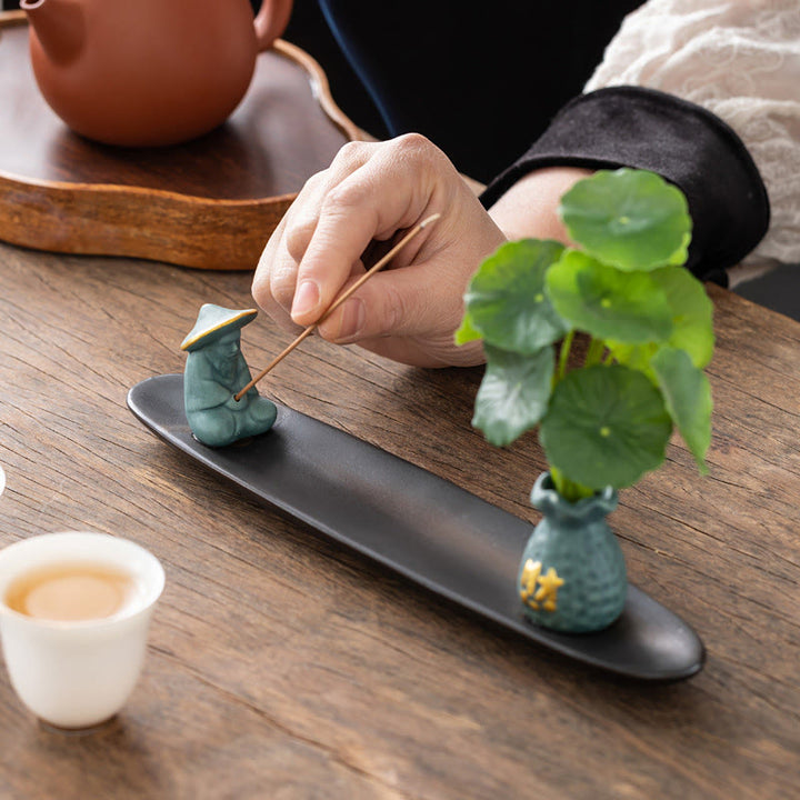 Brûleur d'encens décoratif pour la maison, Buddha Stones Pixiu, symbole de richesse - image 3