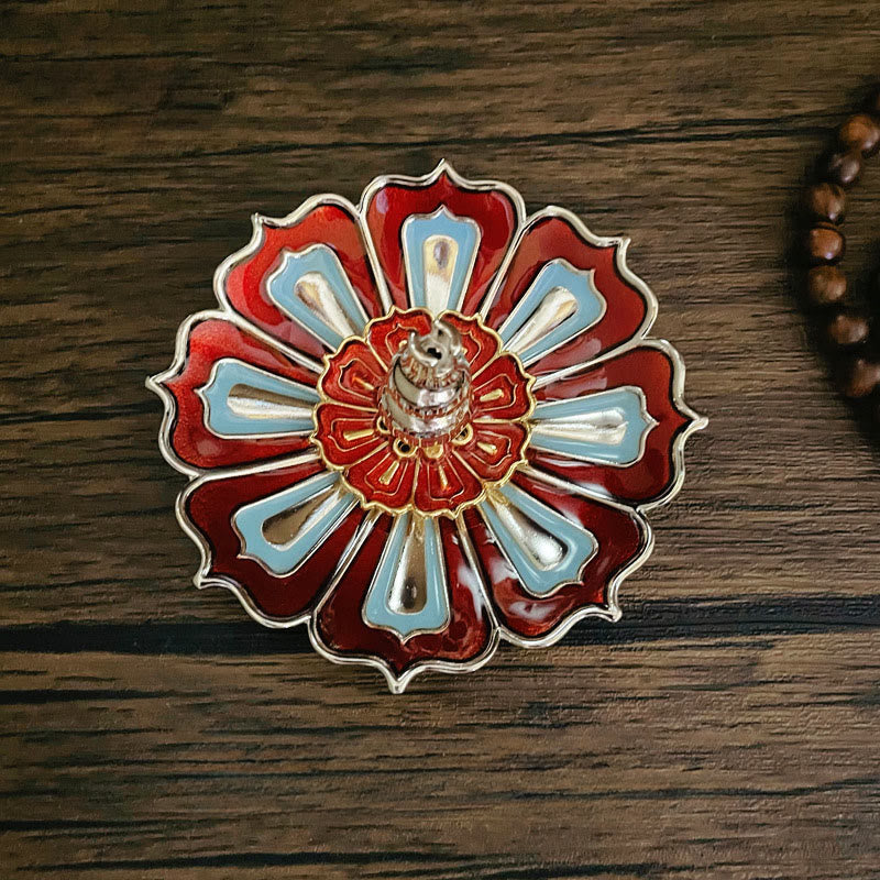 Brûleur d'encens en forme de lotus et de Buddha Stones - Lotus rouge (8,8 x 3,2 cm) - image 0