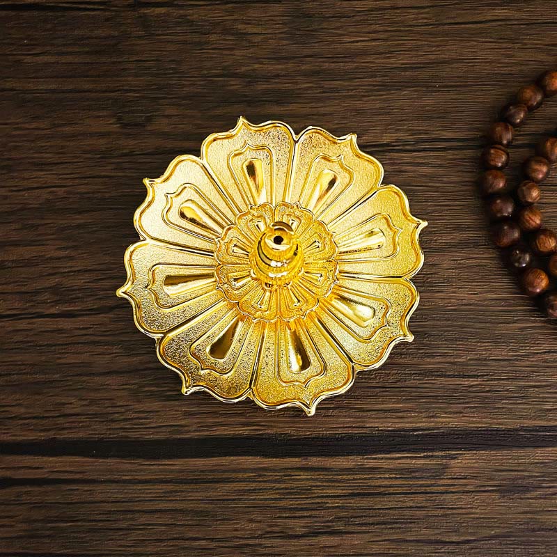 Brûleur d'encens en forme de lotus et de Buddha Stones - Lotus jaune (8,8 x 3,2 cm) - image 3