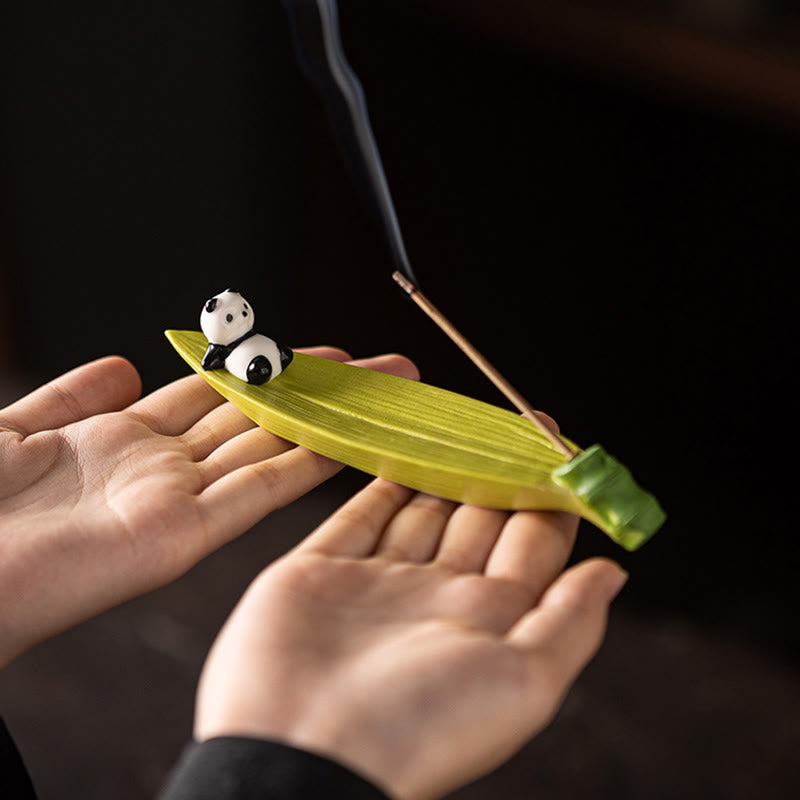 Brûleur d'encens décoratif pour la maison en forme de panda et de Buddha Stones - image 6