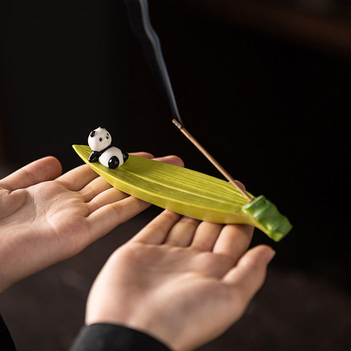 Brûleur d'encens décoratif pour la maison en forme de panda et de Buddha Stones - image 6