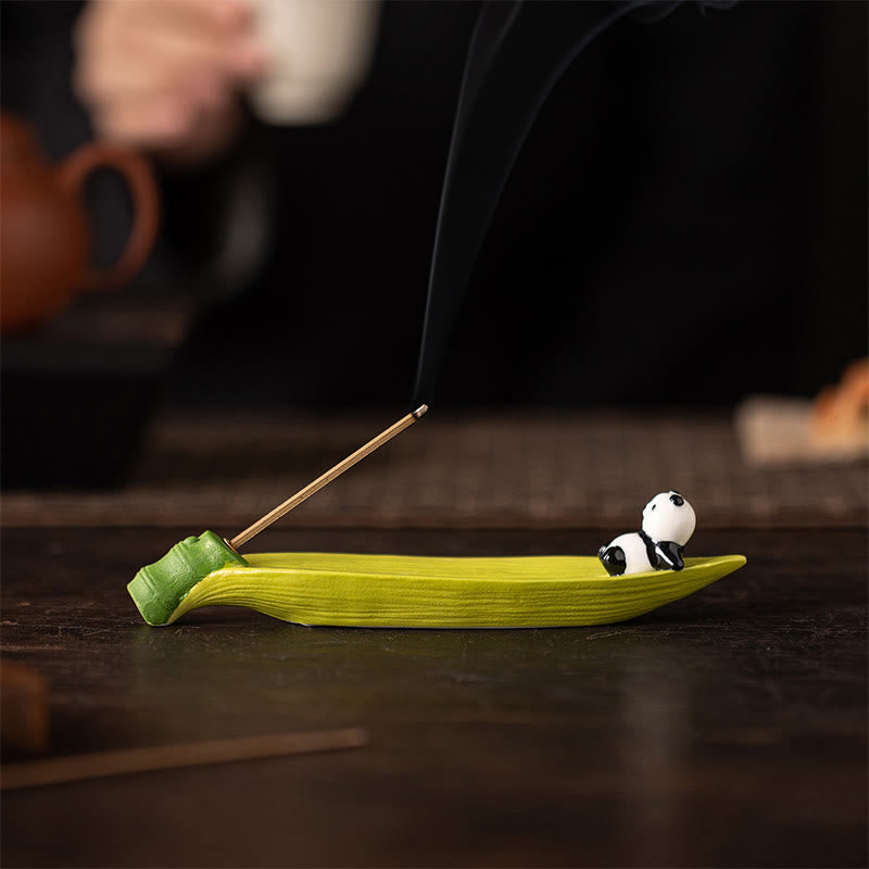 Brûleur d'encens décoratif pour la maison en forme de panda et de Buddha Stones - image 8