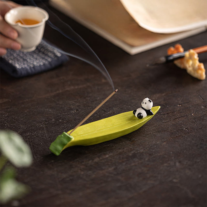 Brûleur d'encens décoratif pour la maison en forme de panda et de Buddha Stones - image 7