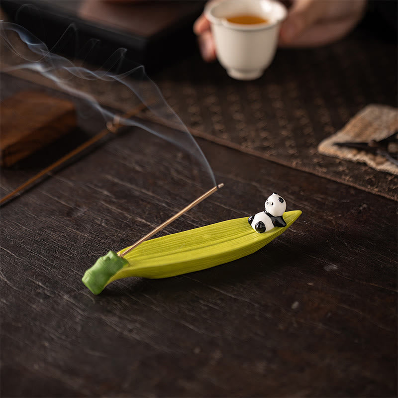 Brûleur d'encens décoratif pour la maison en forme de panda et de Buddha Stones - image 5