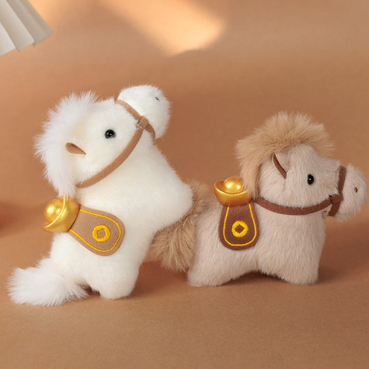 Buddha Stones Année du Cheval Lingot d'or Couleur unie Peluche Poney Décoration à suspendre - image 16