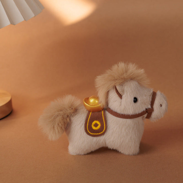Buddha Stones Année du Cheval Lingot d'or Couleur unie Peluche Poney Décoration à suspendre - image 13