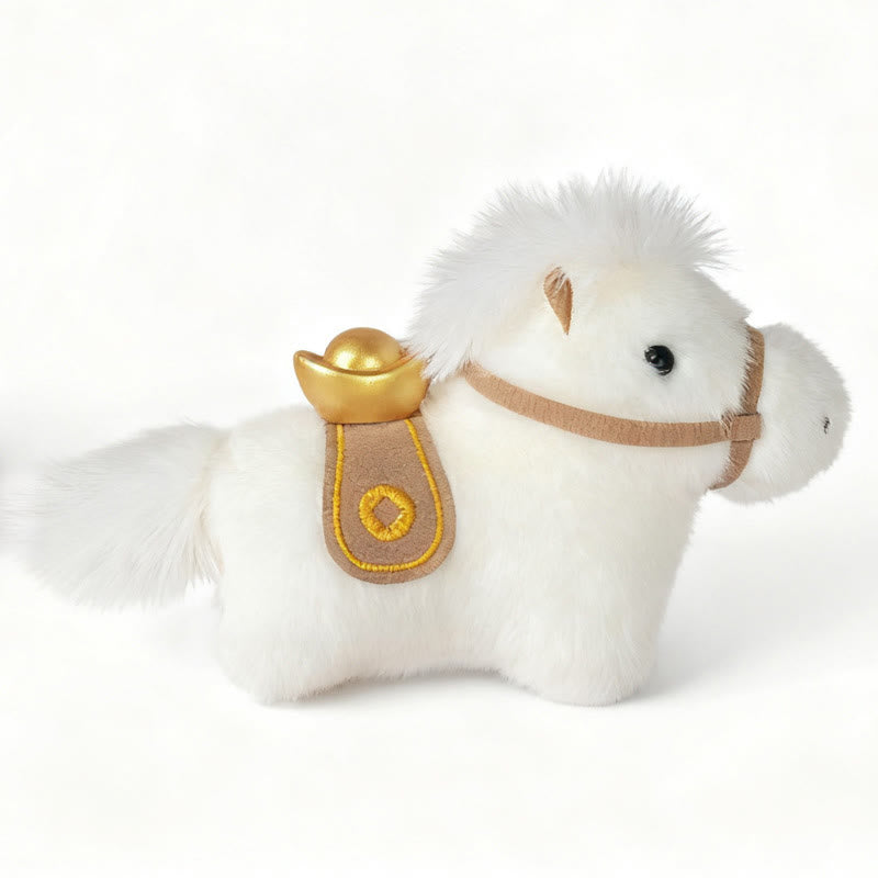 Buddha Stones Année du Cheval Lingot d'or Couleur unie Peluche Poney Décoration à suspendre - image 5