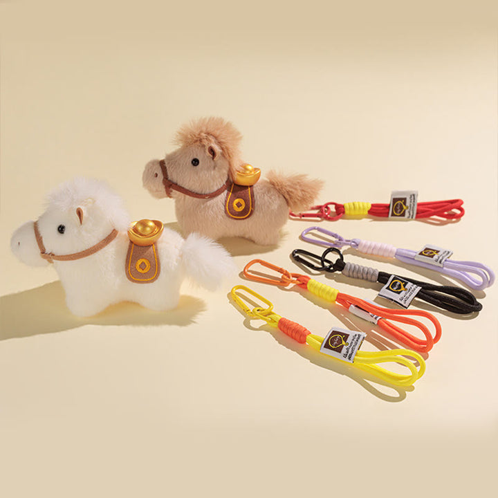 Buddha Stones Année du Cheval Lingot d'or Couleur unie Peluche Poney Décoration à suspendre - image 28