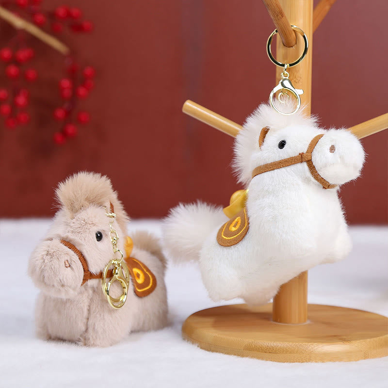 Buddha Stones Année du Cheval Lingot d'or Couleur unie Peluche Poney Décoration à suspendre - image 19