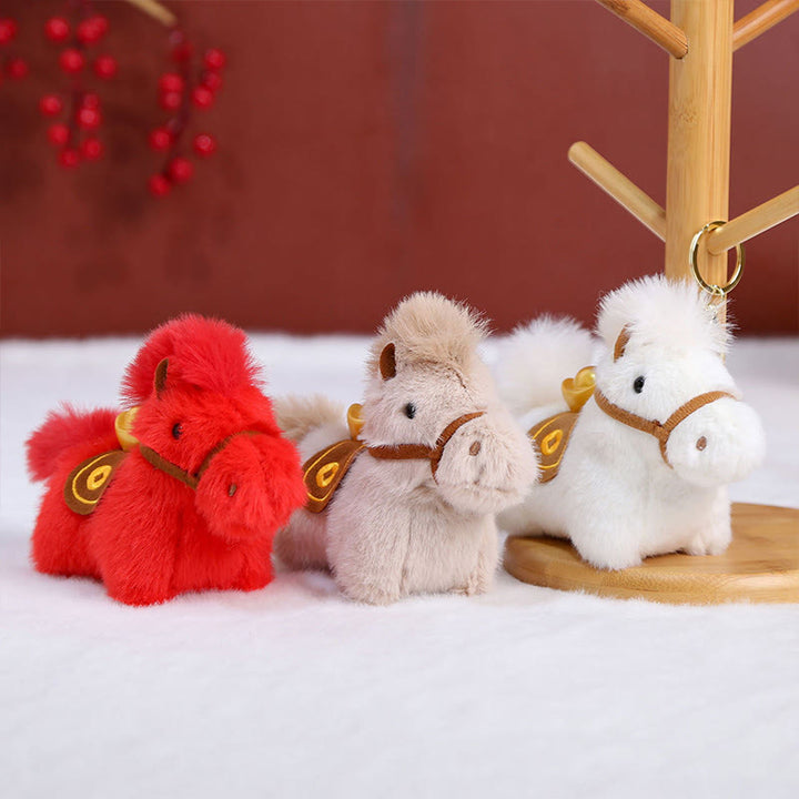 Buddha Stones Année du Cheval Lingot d'or Couleur unie Peluche Poney Décoration à suspendre - image 22