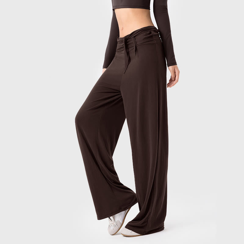 Pantalon de sport respirant à lacets pour femme Buddha Stones, jambes larges - Terre de sienne - US12，UK/AU16，EU44 (XL) - image 9