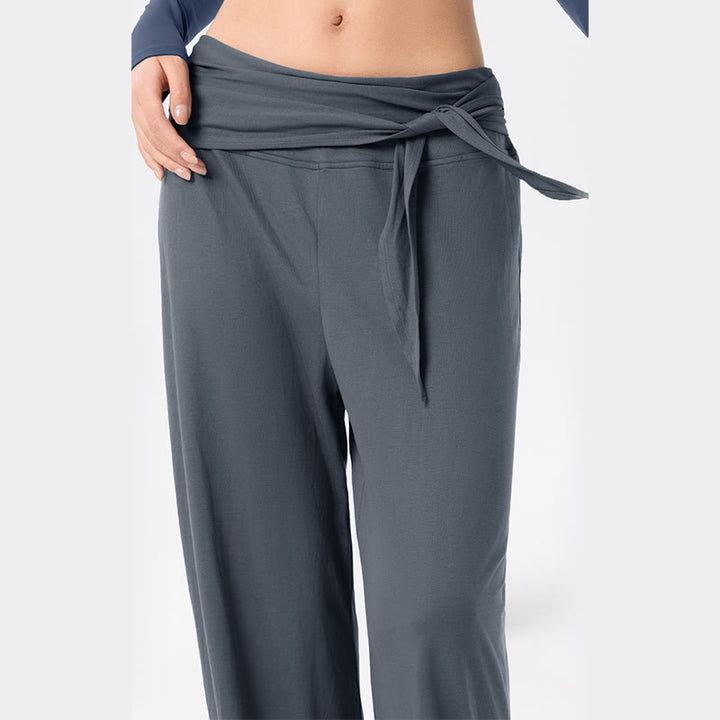 Pantalon de sport respirant à lacets pour femme Buddha Stones, jambes larges - image 7