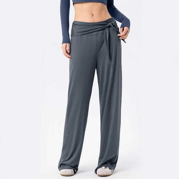 Pantalon de sport respirant à lacets pour femme Buddha Stones, jambes larges - image 3