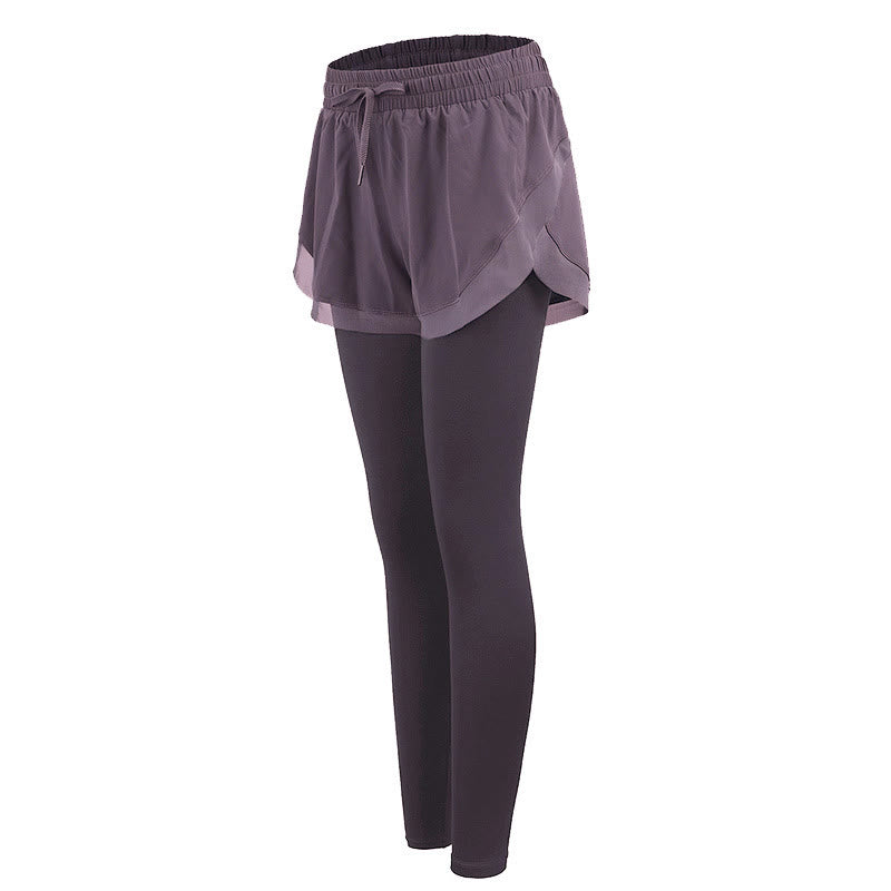 Collants de sport 2 en 1 Buddha Stones , leggings de fitness et de yoga pour femmes, parfaits pour les activités de plein air. - Chardon - US12，UK/AU16，EU44 (XL) - image 0