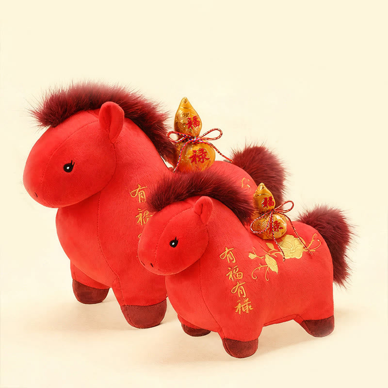 Buddha Stones Peluche Gourde Année du Cheval, Décoration de Bureau Fortune et Prospérité - image 4