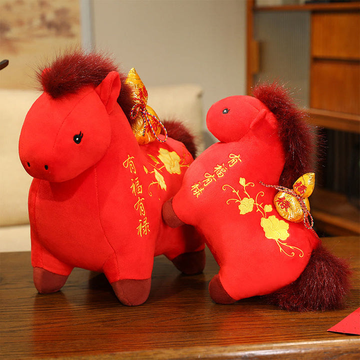 Buddha Stones Peluche Gourde Année du Cheval, Décoration de Bureau Fortune et Prospérité - image 2