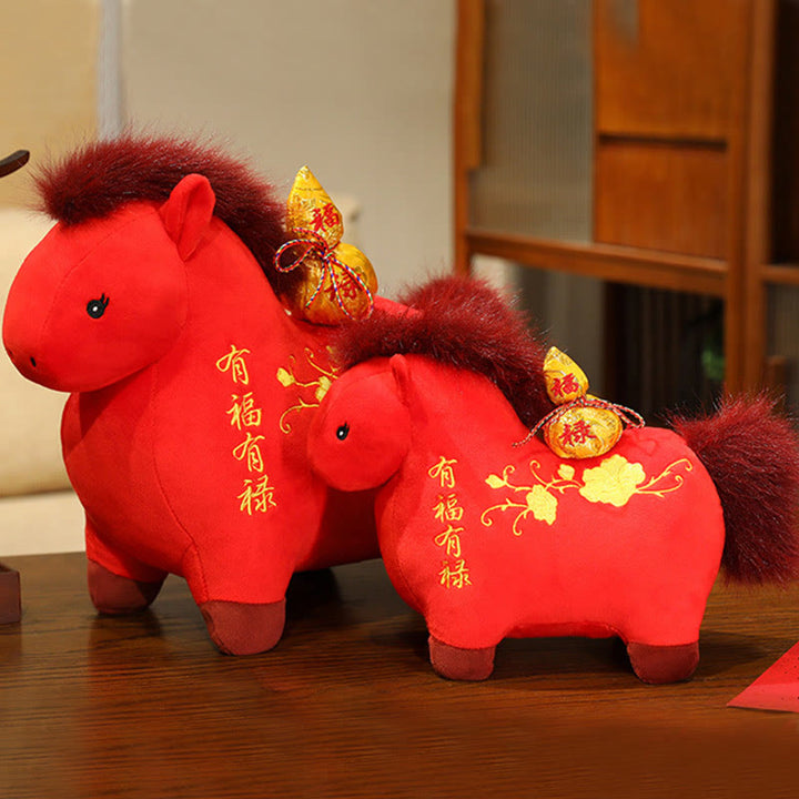 Buddha Stones Peluche Gourde Année du Cheval, Décoration de Bureau Fortune et Prospérité - image 7