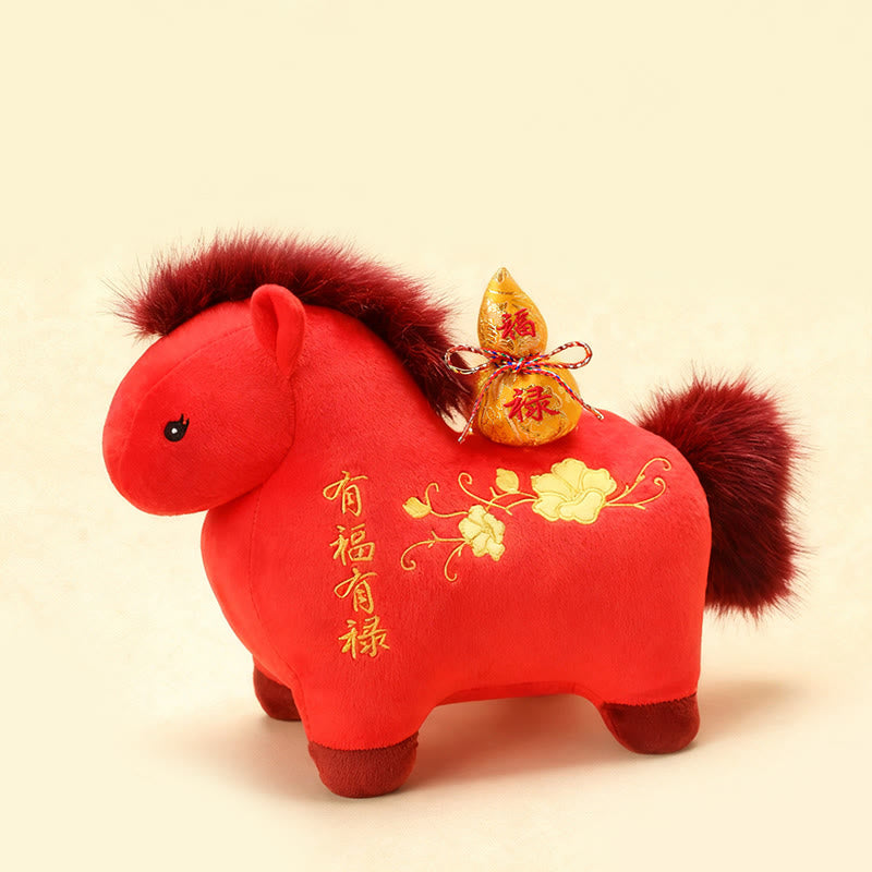 Buddha Stones Peluche Gourde Année du Cheval, Décoration de Bureau Fortune et Prospérité - image 3