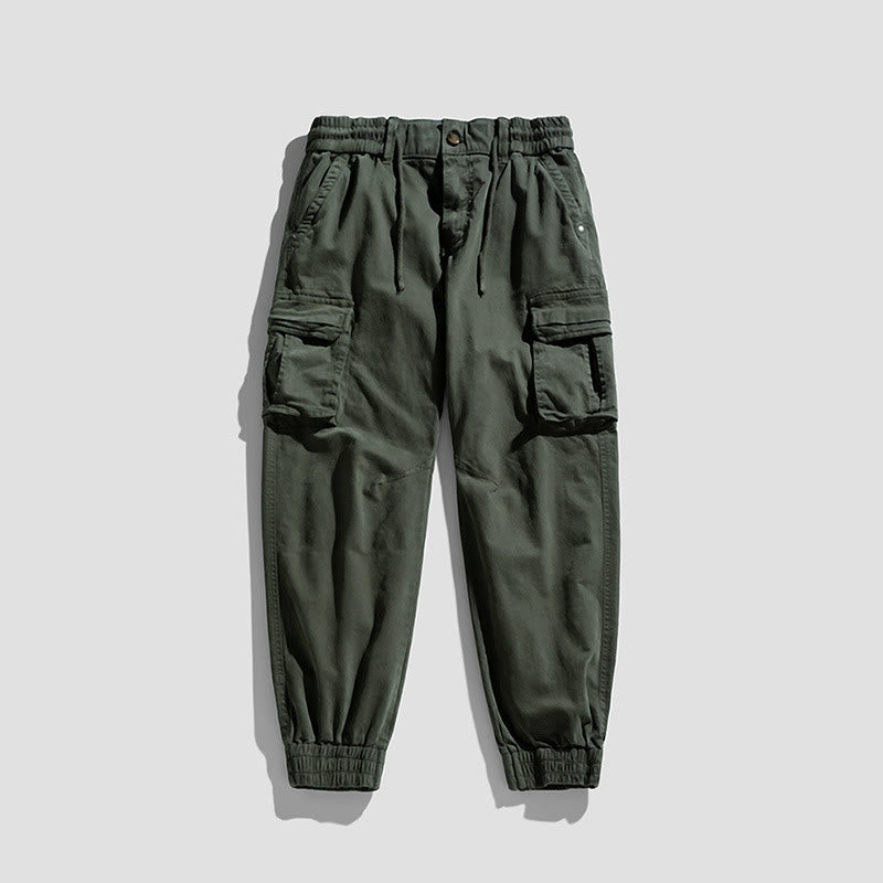 Pantalon d'été pour homme en coton avec poignets élastiques et poches , Buddha Stones - Vert foncé - US/UK/AU48，EU58 (6XL) - image 6